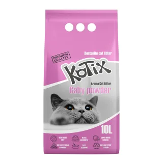 Asternut igienic pentru pisici Kotix, 10 L, aroma Pudra de Talc
