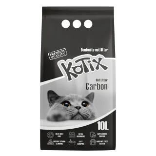 Asternut igienic pentru pisici Kotix, 10 L, aroma Carbune Activ