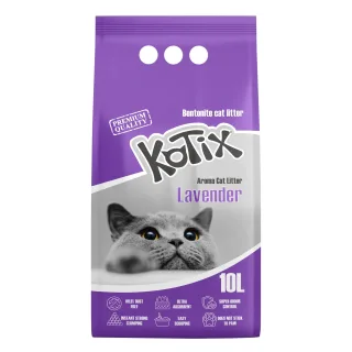 Asternut igienic pentru pisici Kotix, 10 L, aroma Lavanda