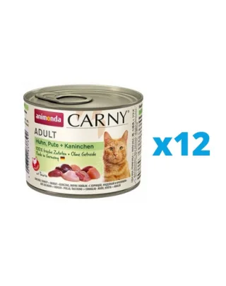 ANIMONDA Carny Adult pui, curcan și iepure 12 x 200 g