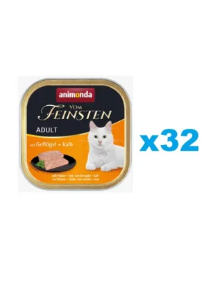 ANIMONDA Vom Feinsten Classic cu păsări de curte și vițel 32x100 g