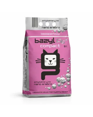 Nisip bentonitic aglomerant pentru pisici BAZYL Ag+ Compact 5 L cu nano-argint