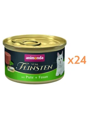 ANIMONDA Vom Feinsten Mousse hrană umedă tip mousse pentru pisici cu curcan și fazan 24x85 g