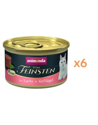 ANIMONDA Vom Feinsten Mousse hrană umedă tip mousse pentru pisici cu somon și pasăre 6x85 g