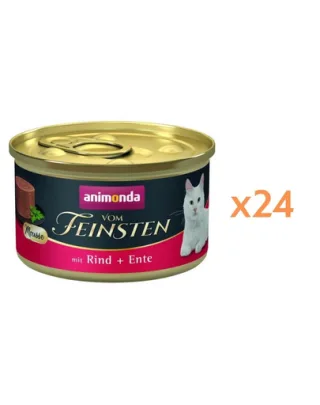 ANIMONDA Vom Feinsten Mousse hrană umedă tip mousse pentru pisici cu vită și rață 24x85 g