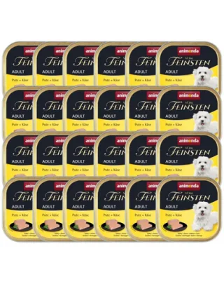 ANIMONDA Vom Feinsten Adult hrană umedă tip pate pentru câini cu curcan și brânză 24 x 150 g