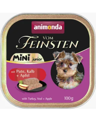 Hrană umedă căței rase mici junior ANIMONDA Mini 6x100g curcan vițel măr
