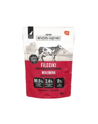 Wiejska Zagroda Hrană umedă monoproteică pentru câini, Filețele cu vită 12x280 g