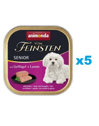 ANIMONDA Pate pentru caini vom Feinsten Senior pasare si miel 5 x 150 g