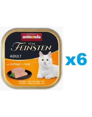 ANIMONDA Vom Feinsten Classic cu păsări de curte și vițel 6 x 100 g
