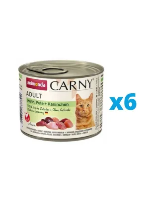 ANIMONDA Carny Adult pui, curcan și iepure 6 x 200 g