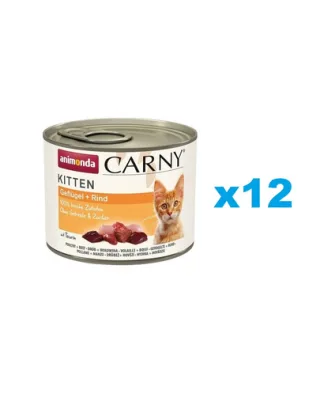 ANIMONDA Carny Kitten Poultry&amp;Beef 12x200 g Hrana pisoi, cu pasare si vita
