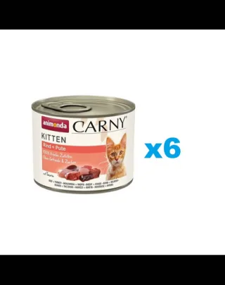 ANIMONDA Carny Kitten Beef&amp;Turkey 6x200 g Hrana umeda pentru pisoi, cu vita si curcan