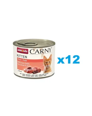 ANIMONDA Carny Kitten Beef&amp;Turkey 12x200 g Hrana umeda pentru pisoi, cu vita si curcan