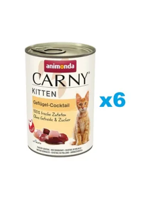 ANIMONDA Carny Kitten Poultry Cocktail 6x400 g Conserva hrana umeda pisoi, cu pasare