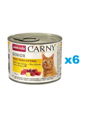 ANIMONDA Carny Senior Vită, Pui și Brânză 6x200 g
