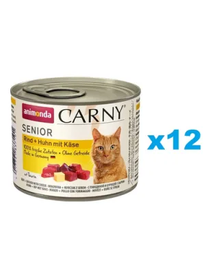 ANIMONDA Carny Senior Vită, Pui și Brânză 12x200 g