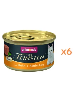 ANIMONDA Vom Feinsten Mousse hrană umedă tip mousse pentru pisici cu pui și iepure 6x85 g