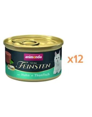 ANIMONDA Vom Feinsten Mousse hrană umedă tip mousse pentru pisici cu pui și ton 12x85 g