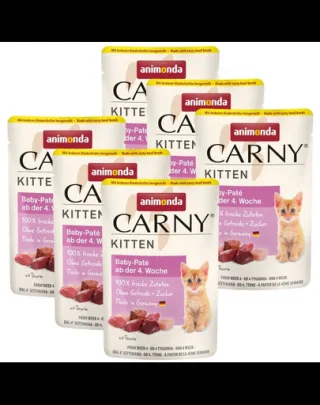 ANIMONDA Carny Kitten Pouch Baby pate 6x85 g hrană umedă pentru pui de pisică