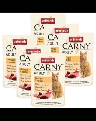 ANIMONDA Carny Adult hrană umedă pentru pisici cu cocktail de pasăre 6x85 g