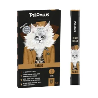 Gustare pentru pisici Tail Paws Pablo Crema cu inimi de pasare 5 buc   pachet