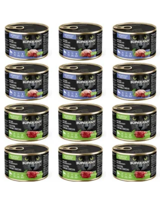 SUPER RAFI Cat mix 2 arome 12x185g hrană pentru pisici