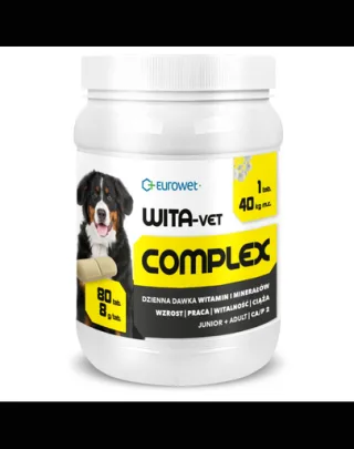EUROWET Wita-Vet Complex 8 g vitamine câini talie mare 80 tablete