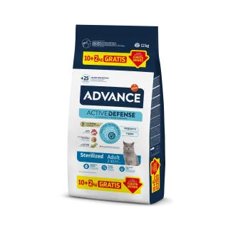 Hrana Uscata Pisica, Advance Cat Sterilizat, Curcan, 10 kg + 2 kg