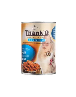 THANK'Q cu pește 415 g hrană pentru pisici