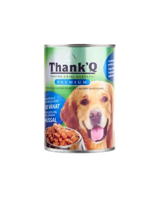 THANK'Q cu vânat 415 g hrană umedă pentru câini