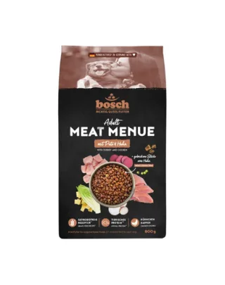 BOSCH Meat Menue Adult hrană pentru câini adulți, curcan și pui 800 g