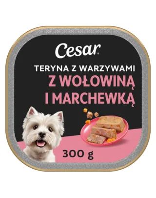 CESAR hrană umedă pate câini adulți cu vițel și morcov 300 g