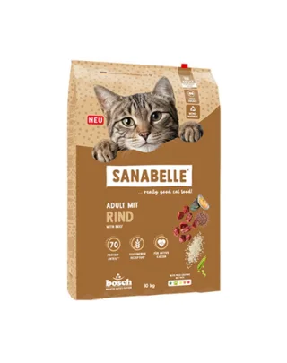 SANABELLE Classic Adult cu vită hrană pisici adulte active 10 kg