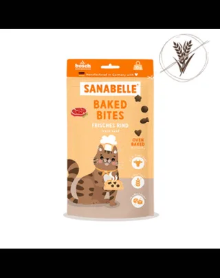 SANABELLE Baked Bites recompense crocante coapte pisici cu vită proaspătă, 55 g