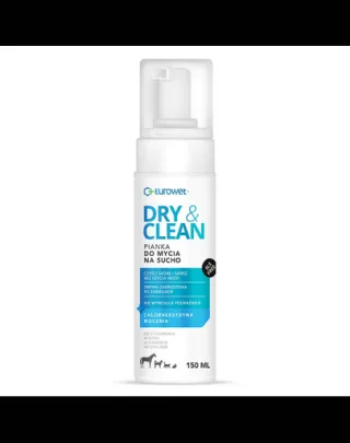 EUROWET Dry&amp;Clean spumă pentru curățare fără apă câini și pisici 150 ml