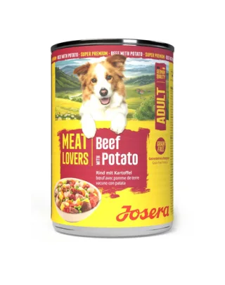 JOSERA Meat Lovers Menu 400 g hrană umedă câini adulți cu vită și cartofi, fără cereale