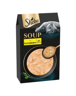 SHEBA Soup supă cu pui 4x40 g hrană umedă pentru pisici