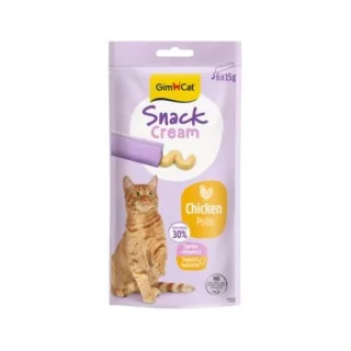 Recompense pisici adulte, GimCat Snack Cream, Pui, 6 x 15 g