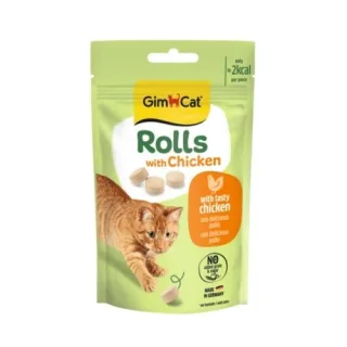 Recompense pisici adulte, GimCat Rolls, Pui, 50 g
