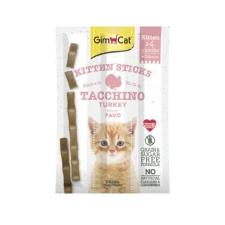 Recompense pisici junioare, GimCat Kitten, Curcan si Calciu, 3 buc