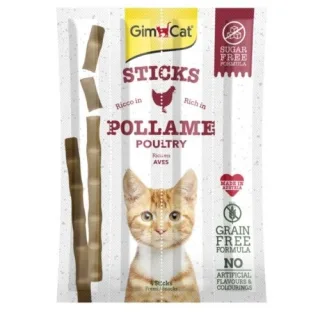 Recompense pisici adulte, GimCat Sticks, Pasare, 4 buc, 20 g