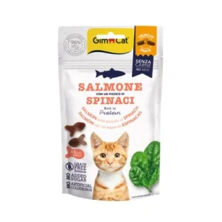 Recompense pisici adulte, GimCat Crunchy, Somon si Spanac, 50 g