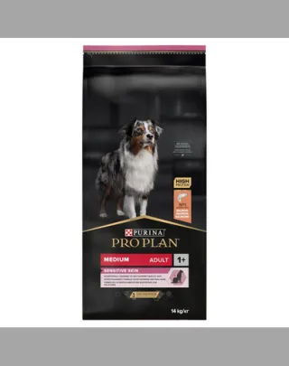 PURINA PRO PLAN MEDIUM ADULT Sensitive Skin  Sac hrana caini talie medie cu piele sensibila 14kg