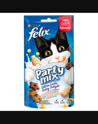 FELIX Party Mix Dairy Delight Recompense cu aroma de lapte pentru pisici 60g