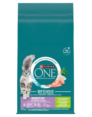 PURINA ONE Sensitive 9,75 kg hrană uscată pisici digestiv sensibil curcan