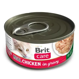 Conserva pentru pisici Brit Care Real Chicken in Gravy 80 gr