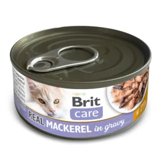 Conserva pentru pisici Brit Care Real Mackerel in Gravy 80 gr