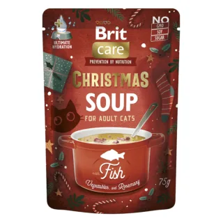 BRIT Christmas Soup, Pește, plic hrană umedă fără cereale pisici, (topping), 75g